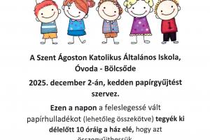 Papírgyűjtés 2025. december 2-án, kedden